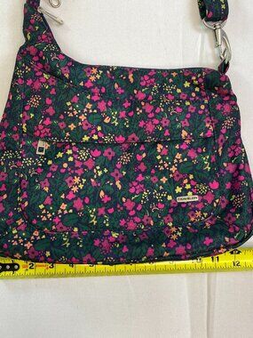 Travelon Floral Crossbody Anti-Theft Bag Multicolor Nylon Shoulder Bag
